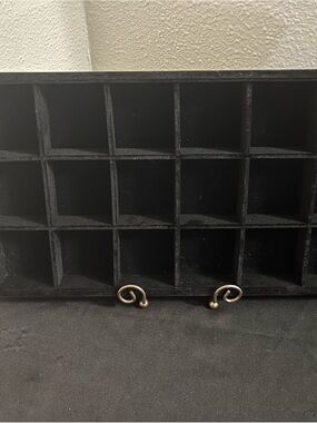Black Velvet Multi-Compartment Jewelry Organizer
